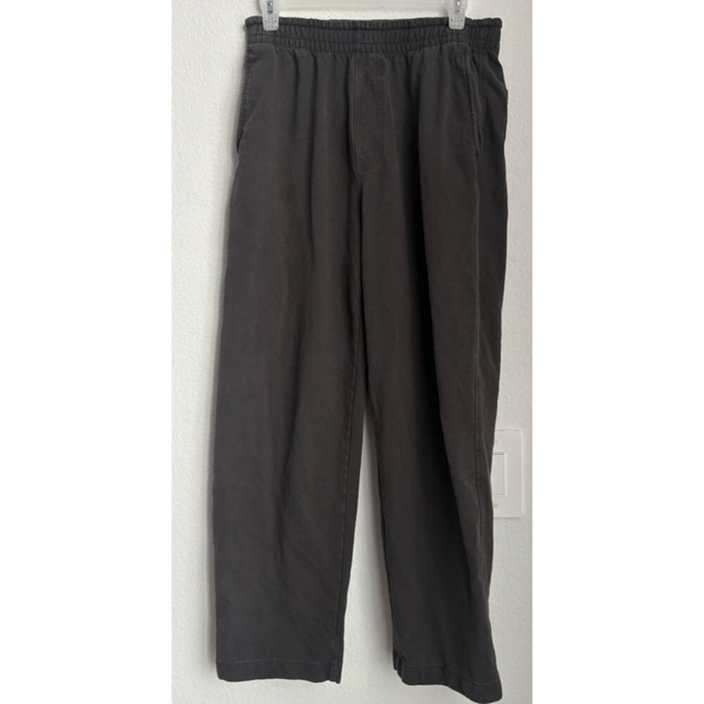 Womens UNIQLO Gray Wash Pull ON Cotton/Linen Pant Size Small